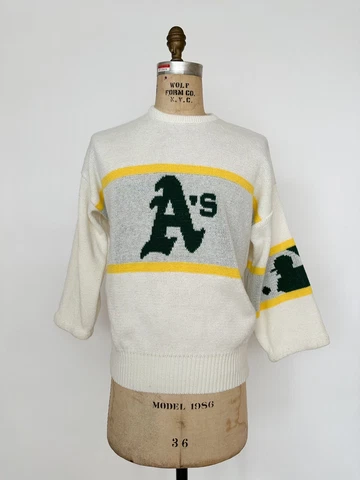 Vintage 1980s 80s Cliff Engle  MLB Baseball Oakland A’s Athletics Sweater M L Cover