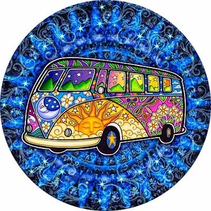 Van Bus Road Trip Spare Tire Cover All Sizes Available-back up camera optional - Picture 1 of 6