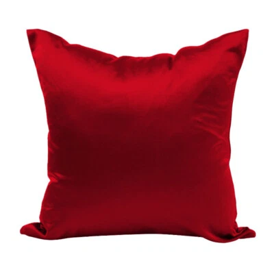 Throw Pillow Covers 12 Colors Sofa Decor Satin Silk Cushion Cases Home Supplies - Image 1 of 4