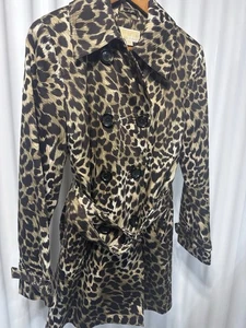 Gabardina Michael Kors Leopardo Guepardo Talla SP Estampado Animal Doble Pecho - Imagen 1 de 7