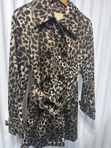Michael Kors trench leopardato ghepardo taglia SP stampa animalier doppiopetto