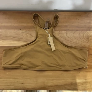 Skims High Neck Racerback Almond Recycled Swim Top BT-HNK-2786 Womens 3XL NEW - Picture 1 of 5