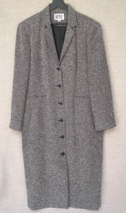 Morgan Miller Women's Size 18 Gray Chevron Single Breasted Jacket Trench Coat - Picture 1 of 23