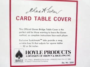 Vintage Goren Bridge Vinyl Card Table  Cover Official Hoyle Products - Picture 1 of 10