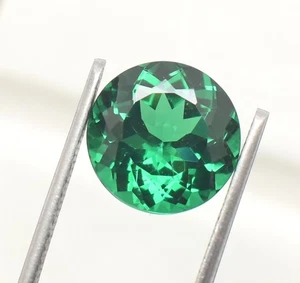 Lab Zambian Emerald Round Diamond Cut 6 mm 8 mm 10 mm 12 mm Loose Gemstones - Picture 1 of 6