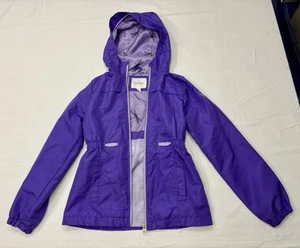 Jessica Simpson Girls Hooded Lightweight Rain Jacket Size M 10-12 Purple - Picture 1 of 7