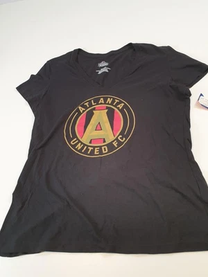 Camiseta Atlanta United FC Mujer XL Negra MLS Fútbol Cuello en V Logo Gráfico Camiseta Foto 1 de 4