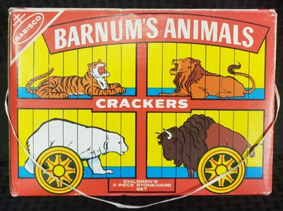 480482 - Juego de 3 piezas de gres para niños galletas animales Nabisco Barnum Foto 1 de 4