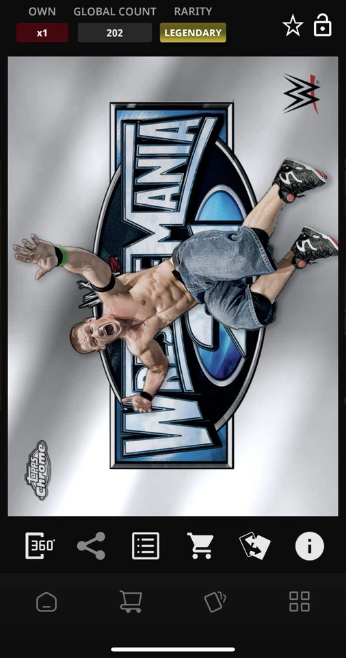 Topps WWE Slam 2025 John Cena Chrome Mania Legendary DIGITAL - Image 1 of 2