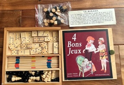 Juego de madera francés vintage Florence And George 4 Bons Jeux Foto 1 de 4