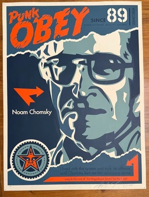 shepard fairey obey giant noam chomsky print - Image 1 of 4