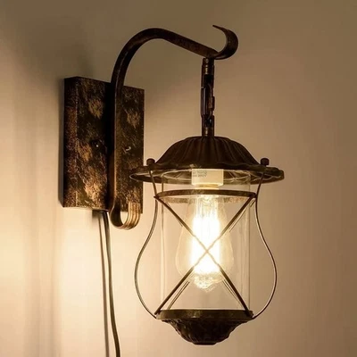 🔥 Vintage Industrial Cage Wall Light 💡Rustic Bronze Farmhouse Sconce - Image 1 of 4