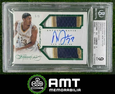 483 2013-14 Panini impecable Anthony Davis Greats parche esmeralda 5/5 BGS 9 automático 10 Foto 1 de 3