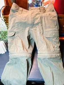 Boy Scouts BSA Hiking Pants Youth 8  Olive Green Cargo Vintage Converts To Short - Picture 1 of 8