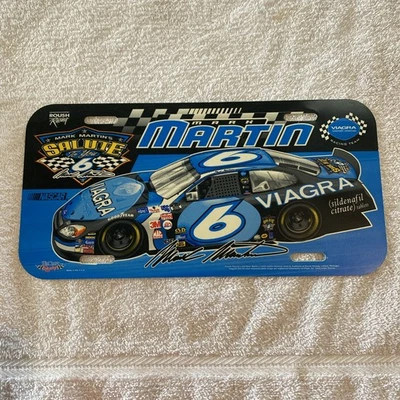 VINTAGE NASCAR Mark Martin #6 VIAGRA Roush Racing Plastic Auto Tag Plate - Image 1 of 3