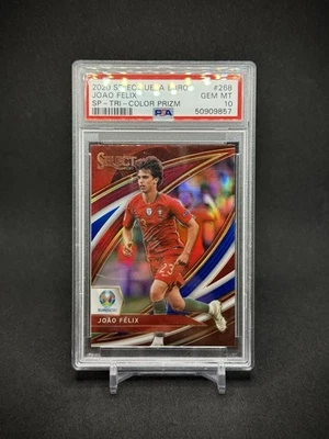 Joao Felix 2020 Panini Select UEFA Tri-color Prizm SP PSA 10 Portugal - Image 1 of 3