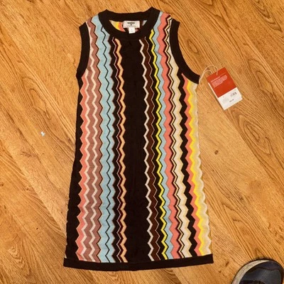 Vestido Suéter Missoni for Target Niñas Talla L Zig Zag Sin Mangas Cuello Redondo Nuevo con Etiquetas Foto 1 de 4