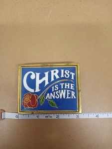 1983 NAP Inc. Christ Is The Answer Solid Brass Belt Buckle - Picture 1 of 15