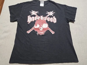 Vintage Hatebreed T-Shirt M Black Skull Crossbones Tennessee River Band Hardcore - Picture 1 of 9