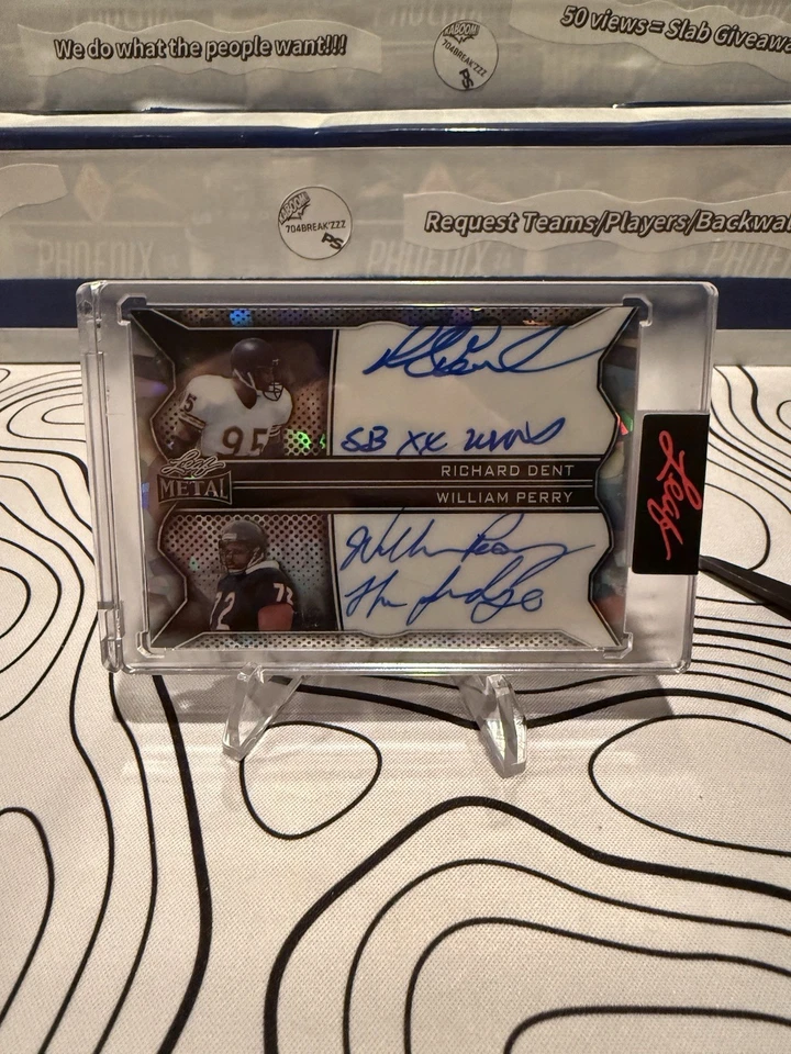 2025 LEAF METAL AUTHENTICS Richard Dent/William Perry DUAL  AUTO 1/1 EBay 1/1 - Image 1 of 1