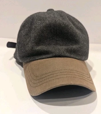 LL Bean Gray And Brown Wool Baseball Cap Hat Outdoor Hiking One Size Casual Work - Image 1 of 4