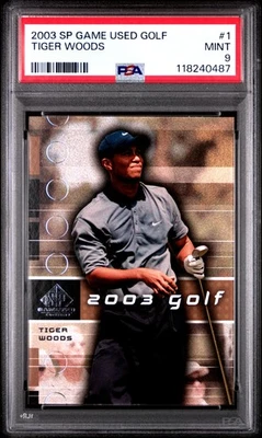 2003 Sp Game Used Golf #1 Tiger Woods PSA 9 - Image 1 of 2