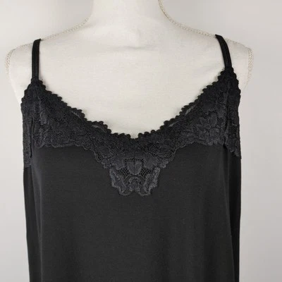 Lane Bryant Women's Cami Tank Top Layering Plus Heart Lace Chest 18/20 Black B - Image 1 of 4