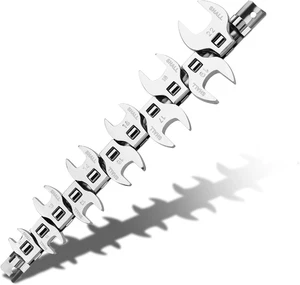 3/8" Crows Foot Wrench Set, 11-Piece Metric Crowfoot Wrench Set with Clip-On Org - Picture 1 of 12