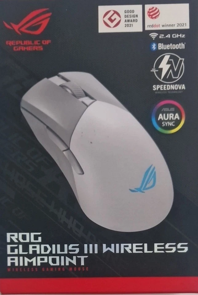 ASUS ROG Gladius III Wireless AimPoint White RGB Gaming Maus weiß NEU OVP - Bild 1 von 1