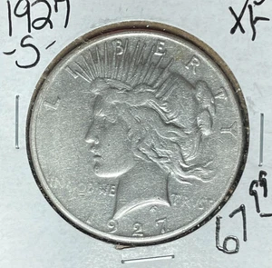 Dólar de plata de la paz 1927-S - XF+ ~BONITA MONEDA~ - Imagen 1 de 2