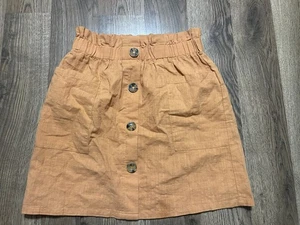 Shein Skirt, Youth Girls Size 11-12, Yellow, Button Front, Stretchable Waist - Picture 1 of 6