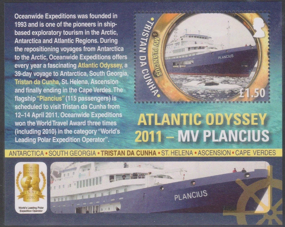 (F350-20) 2011 Tristan Da CUNHA M/S Atlantic Odyssey (T) (KW68) Foto 1 de 1