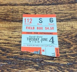 Astros vs Expos Ticket Stub 6/4/1974 Astrodome McNally CG Win Watson Cedeno - Picture 1 of 4