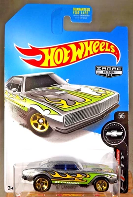 2017 Hot Wheels Walmart #18 Zamac Camaro Fifty 5/5 '67 CAMARO Zamac w/Gold 5 Sp - Image 1 of 4