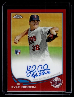 Tarjeta autógrafa Kyle Gibson 2013 Topps refractor rojo cromado/25 #KG Foto 1 de 2