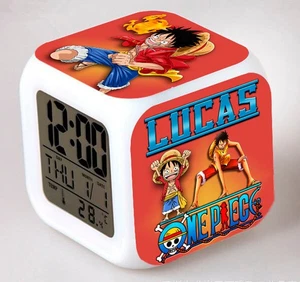 Reveil Digital lumineux Personnalisable Avec Prénom Illustration One Piece - Picture 1 of 7