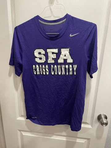 Nike SFA Cross Country Dri fit Purple Shirt Small Short Sleeve Cover