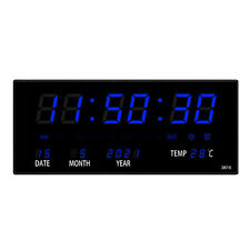 Digital Wall Clock Large LED Screen Display Clock w/ Temperature Calendar Date