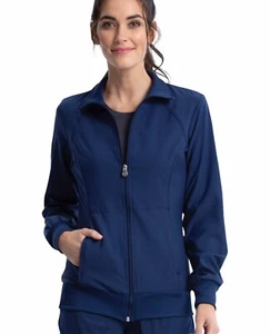 Cherokee Infinity Women's XXS Zip Front Nursing Scrub Jacket Navy Lightweight - Picture 1 of 9