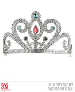 TIARA CON GEMME ARGENTO IN PLASTICA PRINCIPESSA CARNEVALE - Foto 1 di 1