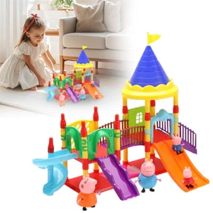 Playground Set Slide+ Peppa Pig Figures Children Plastic Character Kids Gift UK - Picture 1 of 12