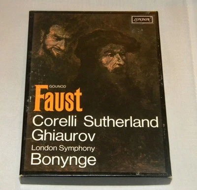 Gounod Faust - London, Sutherland, Corelli, Bonynge (Import) Used 3-Cassette Box - Image 1 of 3