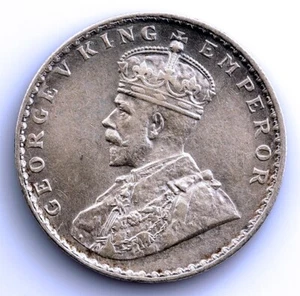 British India. George V - 1 Rupee 1912. EBC-/XF-. Silver 11.6 g. - Picture 1 of 2