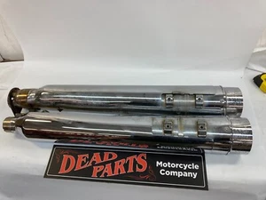 Harley chrome CFR style 17-up M8 touring exhaust mufflers FLHX FLTR look - Picture 1 of 7