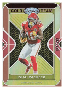 2024 panini certified football gold team isaiah pacheco #gt-ipo /299 CHIEFS - Picture 1 of 2
