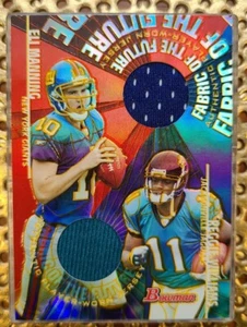 ELI MANNING REGGIE WILLIAMS 2004 BOWMAN FABRIC OF THE FUTURE ROOKIE JERSEY #/50! - Picture 1 of 12