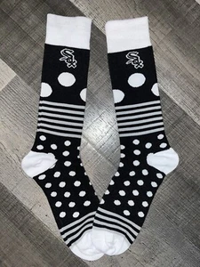 CHICAGO WHITE SOX MLB BASEBALL TEAM LOGO POLKA DOTS TROUSER SOCKS LARGE - Picture 1 of 1