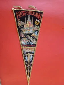 Vintage New Orleans City schwarzer Wimpel Saints Bourbon Street - Bild 1 von 7