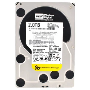 Western Digital 2TB WD2003FYYS SATA II 64MB 7200U/Min Noir 3,5 '' Pouce - Afbeelding 1 van 5