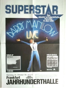 BARRY MANILOW 1978 FRANKFURT - orig. Concert Poster - Konzert Plakat - A1 F/N - Picture 1 of 1